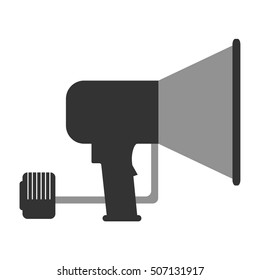 Police speaker. Elements of the police equipment icons. Protect and Serve label. Vector Illustration.