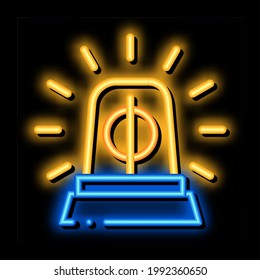 Police Squad Car Alarm neon light sign vector. Glowing bright icon Police Squad Car Alarm sign. transparent symbol illustration