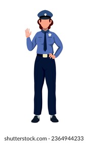 police standing front view isolated icon