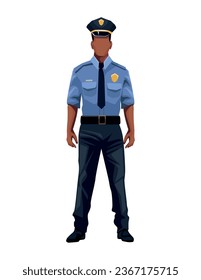 police standing illustration isolated vector