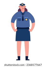 police standing officer vector isolated