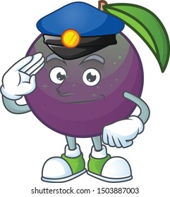 Police star apple cartoon character with mascot