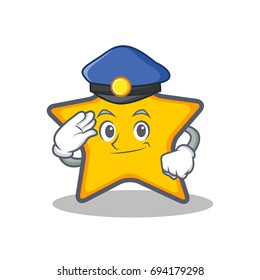 Police star character cartoon style