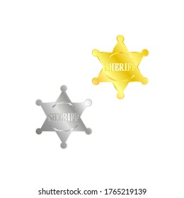 The police star is golden and silver.Vector illustration.