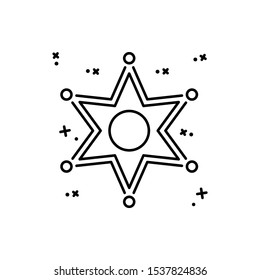 Police star icon. Simple line, outline vector of law and justice icons for ui and ux, website or mobile application