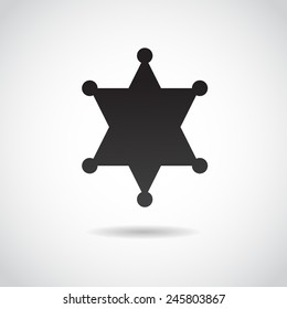 Police star icon. Vector art.