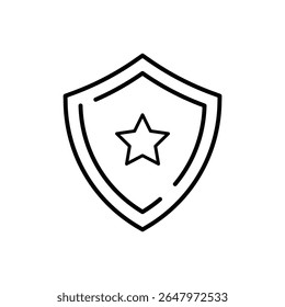 Policia estrela Ícone Linha Design