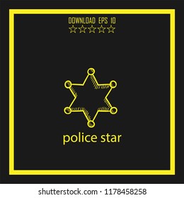 police star  sketch vector icon