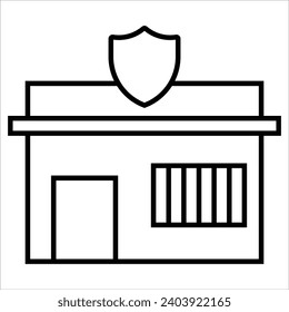 Police Station, Building icon, landmark sign vector illustration 