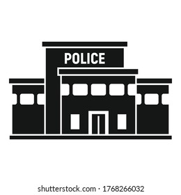 Police station building icon. Simple illustration of police station building vector icon for web design isolated on white background