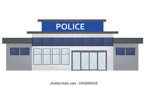 Police station building. vector illustration