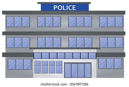Edificio de la comisaría de policía. ilustración vectorial