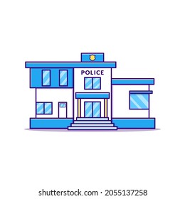 Police station building vector illustration