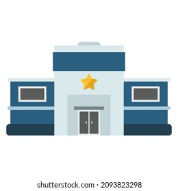 police station flat clipart vector illustration