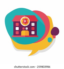 police station flat icon with long shadow,eps10