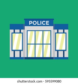 police station flat vector illustration