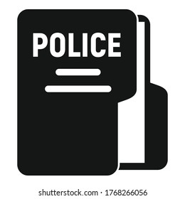 Police station folder icon. Simple illustration of police station folder vector icon for web design isolated on white background