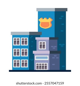 police station front view isolated