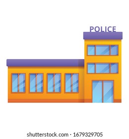 Police station icon. Cartoon of police station vector icon for web design isolated on white background