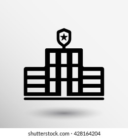 police station icon department security architectural cop