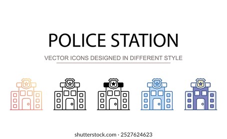 Police Station icon design with white background stock illustration
