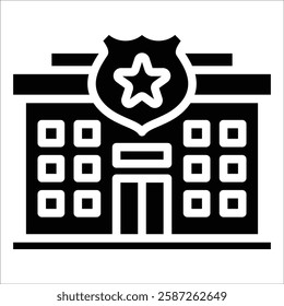 Police Station Icon Element For Design