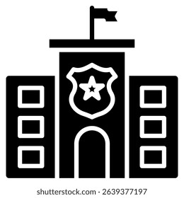 Police Station Icon Element For Design