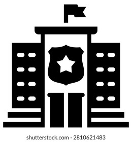 Police Station Icon Element For Design