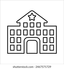 Gráficos de Vector de la línea Icon de la estación de policía