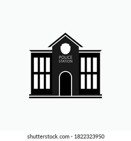 Police Station Icon. Officer Headquarters Symbol - Vector Logo Template.