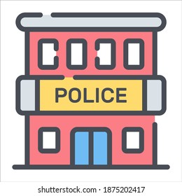 police station icon,  real estate  web and mobile icon