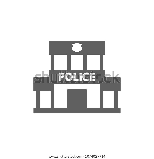 Police station icon in trendy flat\
style isolated on white background. Symbol for your web site\
design, logo, app, UI. Vector illustration,\
EPS