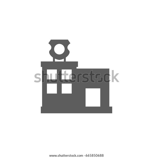 Police station icon in trendy flat\
style isolated on white background. Symbol for your web site\
design, logo, app, UI. Vector illustration,\
EPS