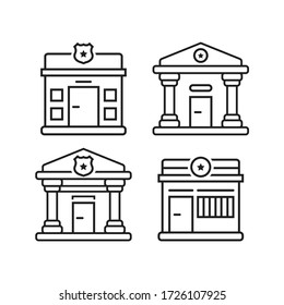 Police station icons Flat Vector Symbol