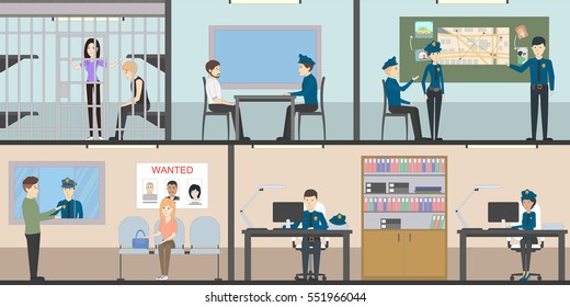 Police Station Cartoon Images Stock Photos Vectors