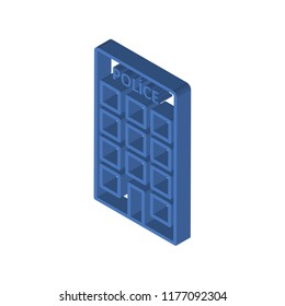 Police station isometric left top view 3D icon