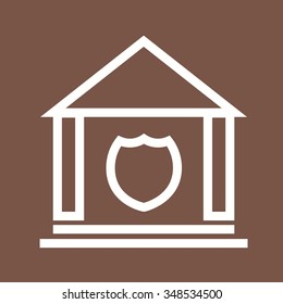 Police, station, justice icon vector image. Can also be used for building and landmarks. Suitable for mobile apps, web apps and print media.