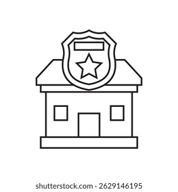 Police station line icon eps 10
