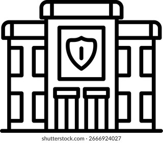 Estación de policía Línea Vector Icon Design