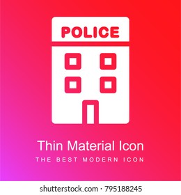 Police Station red and pink gradient material white icon minimal design