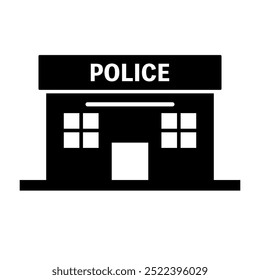 Police station silhouette icon. Vector.