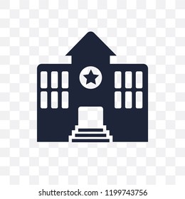 Police station transparent icon. Police station symbol design from Architecture collection. Simple element vector illustration on transparent background.