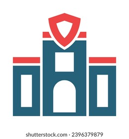 Police Station Vector Glyph Two Color Icons For Personal And Commercial Use.
