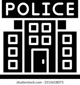 Ilustración de diseño de icono de Vector de estación de policía