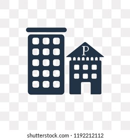 Police Station vector icon isolated on transparent background, Police Station transparency concept can be used web and mobile