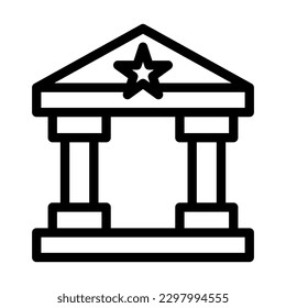 Police Station Vector Line Icon Design