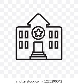 Police station vector linear icon isolated on transparent background, Police station transparency concept can be used for web and mobile