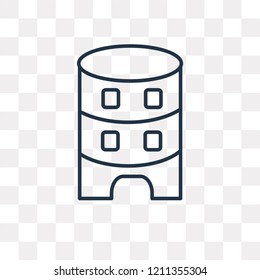 Police station vector outline icon isolated on transparent background, high quality linear Police station transparency concept can be used web and mobile