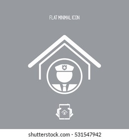 Police station - Vector web icon