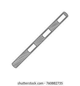 Police stick icon illustration. Vector. Shaded gray icon on white background. Isolated.